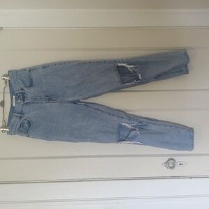 Pacsun High Rise Straight Light Wash Distressd Jeans Sz 26